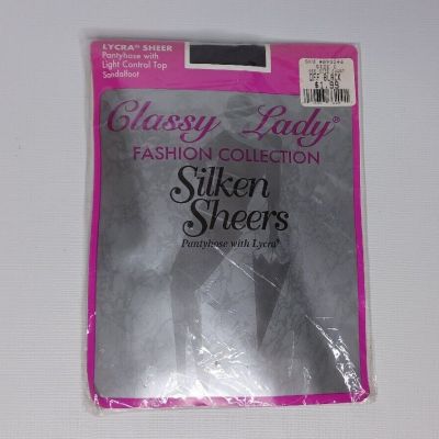 Classy Lady Fashion Collection Silken Sheers Pantyhose Off Black Size C