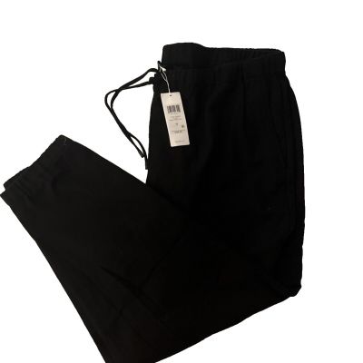 NWT $228 Eileen Fisher  Plus Size 1X Black 100perc Wool Ankle Track Pants