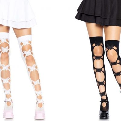 Thigh High Net Cut Out Butterfly Stockings Leg Avenue 6641