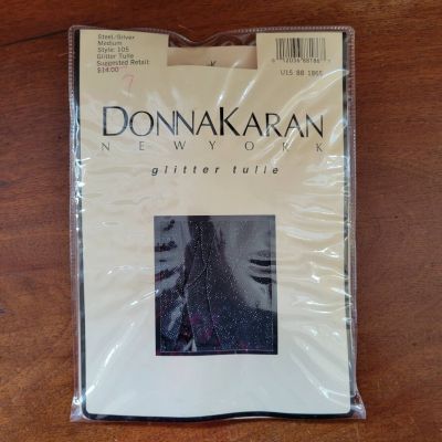 Donna Karan New York Pantyhose Glitter Blue Size Medium