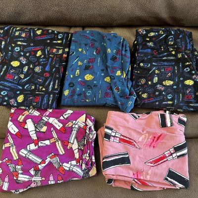 LuLaRoe Lipstick Makeup Fashion Unicorn Leggings O/S      5 Pair