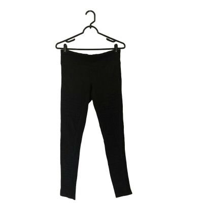 The Impeccable Pig Women’s Black Moto Style Suede Like Legging Pants Medium