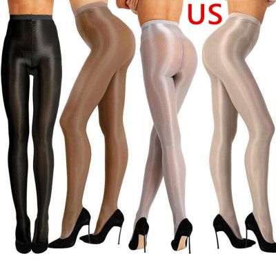 US Women's Control Top Socks Shiny Silk Stockings Pantyhose Footed Dance Tights