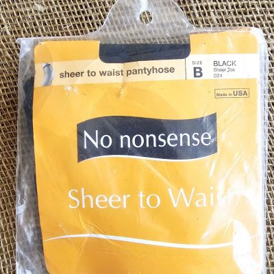 No Nonsense Sheer To Waist Black Pantyhose Size B