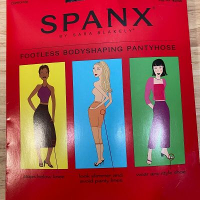 Spanx Size D Footless Bodyshaping Pantyhose Control Top Black