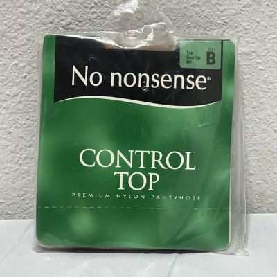 No Nonsense Control Top Panty Hose Size B Color Tan 087 Made In USA See Pics