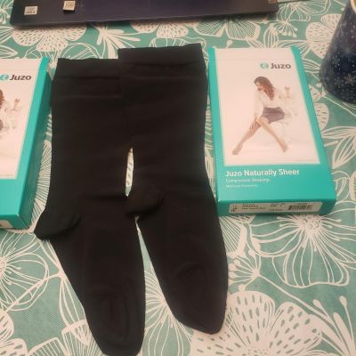 Juzo NATURALLY SHEER 2100 FF REG CALF Stockings Compression 15-20 Size V Color