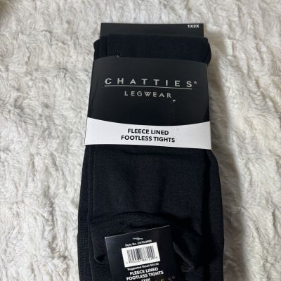 Chatties Leg wear 1x2x Fleece Lined Footless Tights