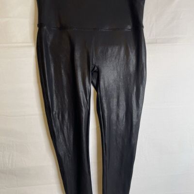 Spanx Women's Faux Leather Leggings Plus Size 2X Shapes & Lifts Slimming 1765