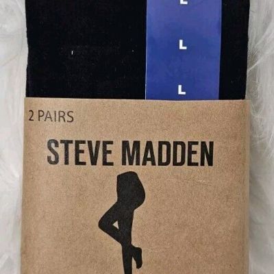 Steve Madden Women's Size Large Microfiber Opaque Tights 2 Pairs