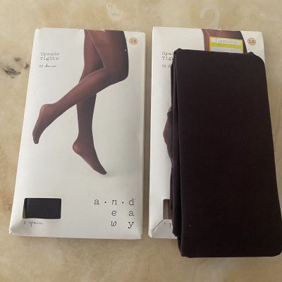 A NEW DAY BEAUTIFUL SEXY WOMEN OPAQUE TIGHTS COLOR -MESQUITE BBQ SIZE 1X LOT 2