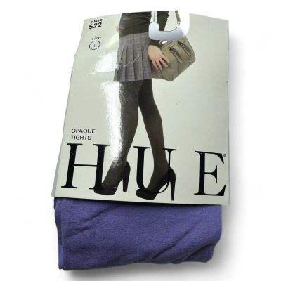 Hue Womens Opaque Tights 1 Pair Size 1 Eyeshadow Purple Hint of Blue NWT