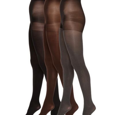 HUE L124617 Multi Color 3-Pk Super Opaque Tights Women's Size 1