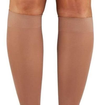 Dr. Comfort Unisex Microfiber Medical Knee-High 20-30mmHg (Beige) Large