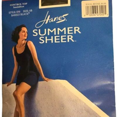 Hanes Summer Sheer Barely Black Pantyhose E50 AB BARELY BLACK