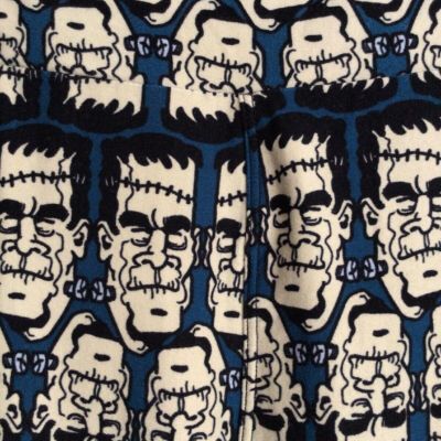 Lularoe leggings OS Halloween Frankenstein black blue beige