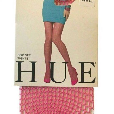 HUE Tights M/L Square Fishnet Pink Gypsy Rose Sheer U13509