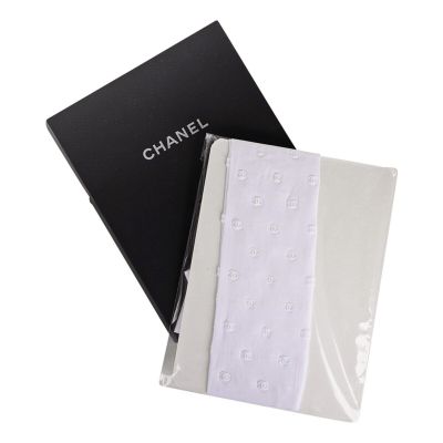 Chanel REV Runway White CC Tights Sheer Hosiery S New