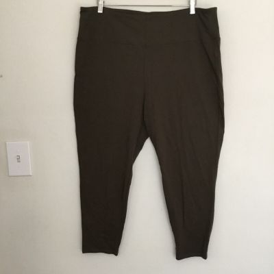 Eileen Fisher Hi Waisted Crop Brown Athleisure Legging  Sz 1XL Organic Cotton