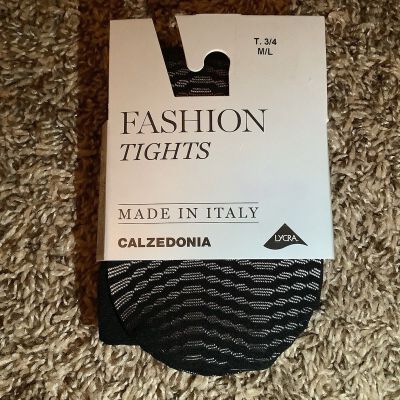 Calzedonia motivo onde fashion tights, color nero, size: M/L