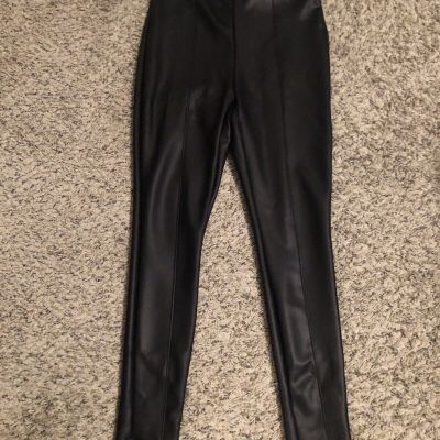 Express High Waisted Faux Leather Leggings In Black Size Medium