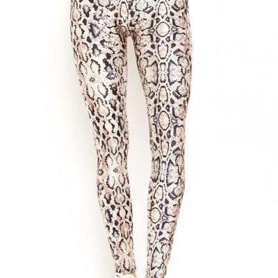 Goldsheep Nude Snake Skin Leggings Sz XS Stretch Animal Print