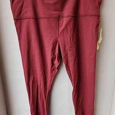 New All in Motion Women's Cranberry High-Rise Capri Legging Pockets Size 4XL