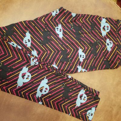 LuLaRoe Leggings OS Halloween, Orange Black Chevron, Black Cats Blue Ghost, NWOT