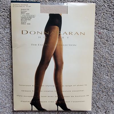 NEW Vintage Donna Karan Hosiery Essentials Collection Sheer Toe Ctr Top Med