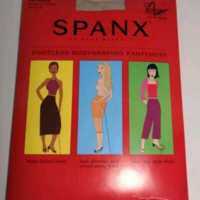 Spanx Footless Body Shaping Pantyhose Medium Control Nude Beige Slimming Size D