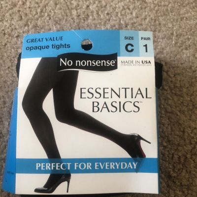 New Ladies No Nonsense Essential Basics Opaque Tights Sz C Black  NWT