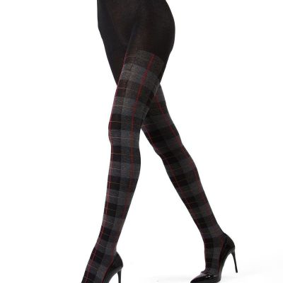 Glasgow Plaid Cotton Tights for Women, Cozy Sweater Tights, Warm and Fashiona...