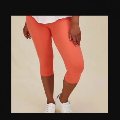 TORRID CAPRI SIGNATURE WAIST PREMIUM LEGGING CORAL Orange Size 4