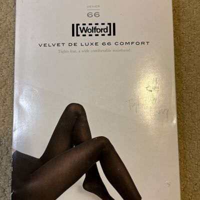 Discontinued Rare Wolford velvet de Luxe 66 Comfort Acai XL