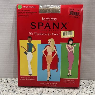 Spanx Footless Body Shaping Pantyhose Extra Tummy Super Control Nude1 Size F