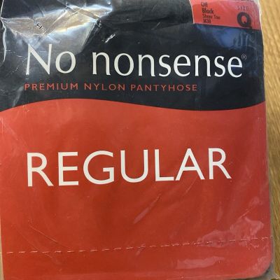 No Nonsense Premium Nylon Pantyhose Size Q Off-Black -sheer Toe