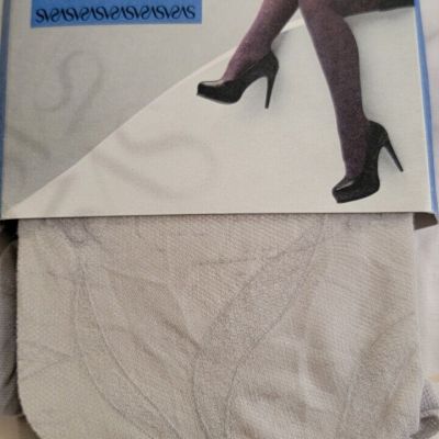 Simply Vera Wang fashion control top tights,floral ribbon,Gray,Sz 1 (100-150lbs)