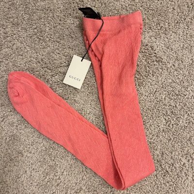 GUCCI COLCHEW KNIT TIGHTS CORAL SIZE S