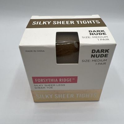 Forsythia Ridge Silky Sheer Dark Nude Tights Nylon Spandex Mix Size Medium NIB