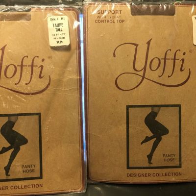 Yoffi Panty Hose support Control Top  Taupe Tall 2 x Pair  in own packages