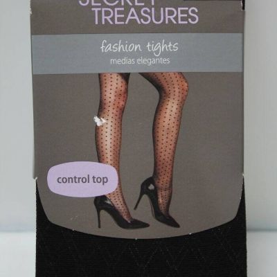 NEW Womens Secret Treasures Control Top Fashion Tights Size 3 Black Diamond