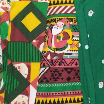 4 pairs of NEW LuLaRoe Christmas Leggings Size TC ( 12-18 ) Santa on Every Pair