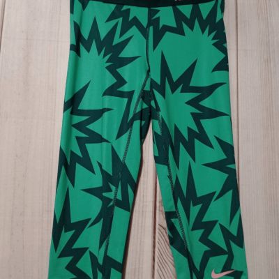 Nike Dri-Fit Leggings Ladies Small Green Capri