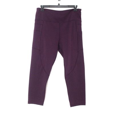 ZYIA Active Plum Purple Cropped High Rise Hip Pocket Legging Size 12