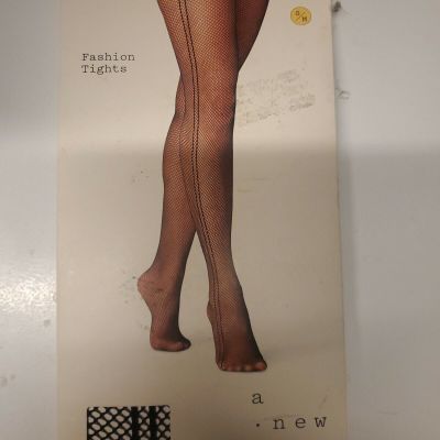 A New Day Women's Fishnet Tights w/ Stripe  Black S/M