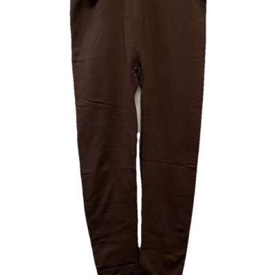 Yelete Womens Legwear Coffee Brown Leggings Athletic Casual Sz One Size NWT