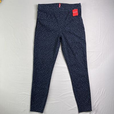 Spanx Women's Large 29x27 Ankle Jean-ish Leggings Denim Blue Leopard Style NWT