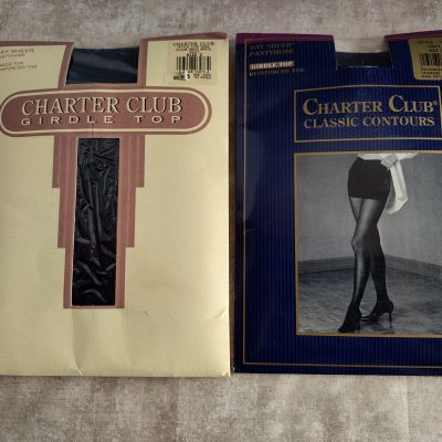 Charter Club - Girdle Top - Pantyhose - Navy Size C (2 Pairs)