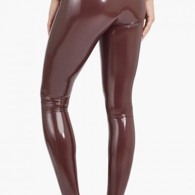 NEW Spanx Women's Faux Patent Leather Leggings - 20301R - Ruby - Medium