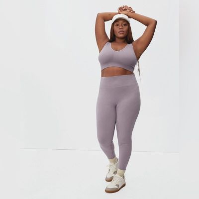 Everlane The Seamless Leggings Ribbed Light Purple Size XL/XXL NWT